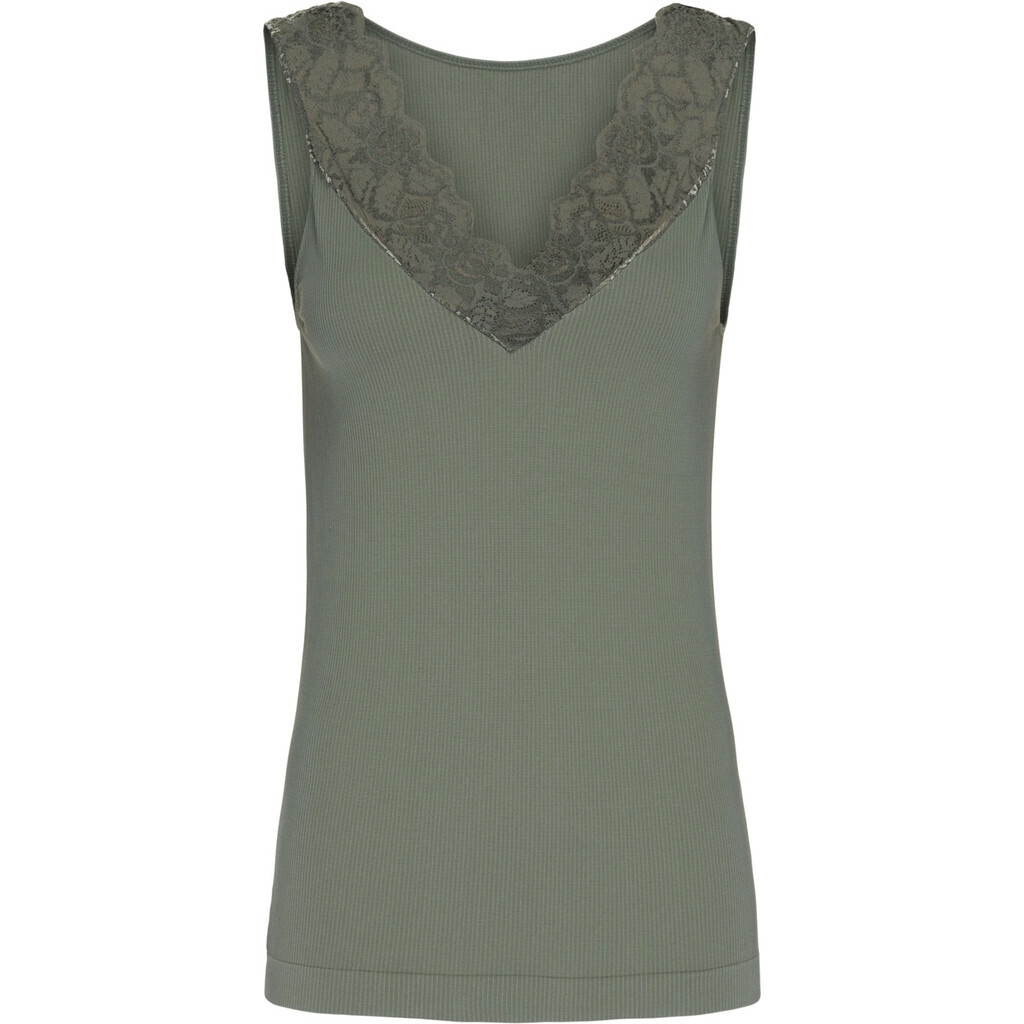 Tim & Simonsen - Belen ribtop V - blonde - Olive