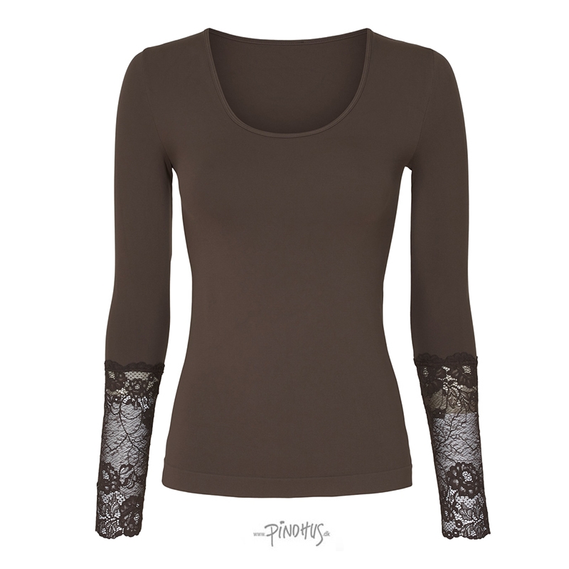 Tim & Simonsen Mary Bluse m/ blonde ærme - Coffee