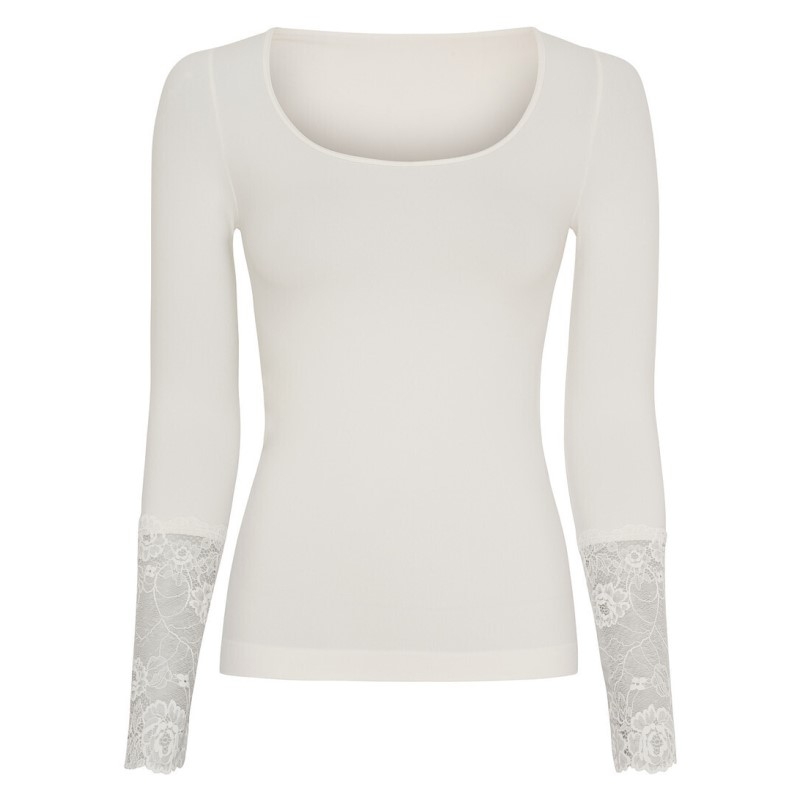 Tim & Simonsen Mary Bluse m/ blonde ærme - Ivory